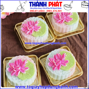 Hộp vuông xy10-10 vàng đựng bánh trung thu 200g -Hộp vuông xy10 vàng đúng bánh trung thu rau câu- Hộp vuông XY10 vàng đựng xôi