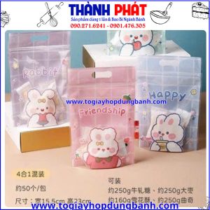 Kích thước Túi zip đựng kẹo nougat - túi zip in hoạt hình đựng bánh - Túi zip 15x23 đựng bắp rang - Túi zip đựng bánh kẹo tặng quà cho bé