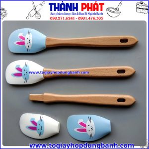 dụng cụ làm bánh đẹp- phới vét bột hình thỏ dễ thương- phới silicon chịu nhiệt- spatula hình thỏ- dụng cụ làm bánh dễ thương- phới trộn BreadLeaf