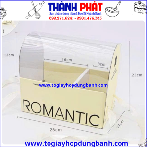 hộp 2 ngăn đựng bánh và hoa -hộp romantic pastel- hộp quà tặng bạn gái -hộp quà tặng 20-10 -hộp 2 ngăn đựng bánh kem mini và hoa