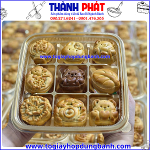 hộp 9 ngăn đế vàng- hộp đựng bánh trung thu 75g-hộp đựng bánh quy 9 ngăn đế vàng-hộp đựng bánh trung thu mini