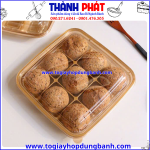 hộp 9 ngăn đế vàng- hộp đựng bánh trung thu 75g- hộp đựng bánh thỏi vàng- hộp bánh trung thu mini 9 ngăn cao cấp