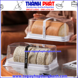 hộp XY185 đựng bánh cuộn- hộp đựng bánh bông lan trứng muối-hộp đựng bánh chà bông- hộp bánh take away