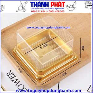 hộp XY65S đế vàng-hộp đựng bánh trung thu 75g- hộp bánh trung thu mini cao cấp- hộp đựng bánh lava trứng chảy