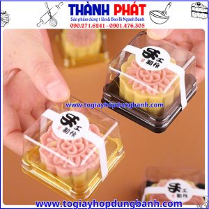 hộp XY65S đế vàng- hộp đựng bánh trung thu 75g-hộp nhựa đế vàng đựng bánh- hộp bánh trung thu mini đẹp- hộp bánh handmade sang trọng