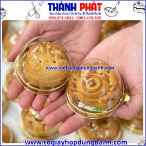 hộp XY68s vàng đựng bánh lava trứng chảy -hộp XY68s đế vàng đựng bánh trung thu 50g -hộp cầu XY68s vàng đựng bánh mochi-hộp bánh mini sang trọng