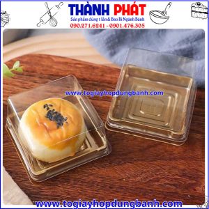 hộp bánh trung thu mini cao cấp- hộp đựng bánh lava trứng chảy- hộp nhựa đế vàng đựng bánh- hộp bánh trung thu đế vàng mini đẹp