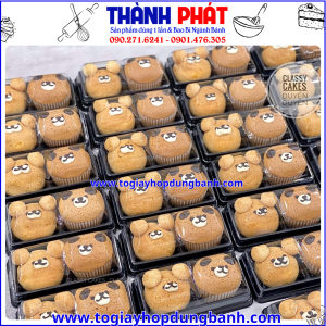 hộp đựng bánh crepe- hộp đựng mochi 2 ngăn- hộp nhựa đựng bánh ngọt -hộp bánh take away