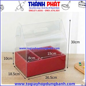 hộp đựng bánh và hoa- hộp quà 8-3- hộp mica cao cấp- hộp đựng trái cây quà tặng- hộp quà sang trọng