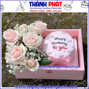 hộp mica 2 ngăn màu hồng- hộp đựng bánh và hoa cao cấp- hộp quà mica vali- hộp quà đựng yến chưng- hộp quà tặng sang trọng