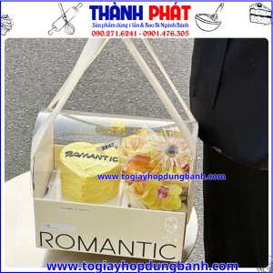 hộp quà 2 ngăn tặng 8-3 -hộp quà tặng 20-10- hộp đựng bánh kem mini màu pastel- hộp mica cao cấp sang trọng