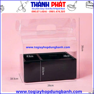 hộp quà tặng cao cấp -hộp đựng bánh sinh nhật đẹp -hộp đựng hoa và bánh sang trọng- hộp vali mica đen