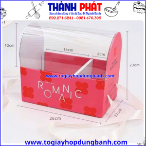 hộp romantic pastel -hộp quà tặng 8-3 -hộp quà 2 ngăn tặng 20-10 -hộp đựng bánh kem mini và hoa đẹp