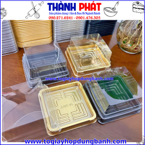hộp xy95-95 đế vàng- hộp jlh95-95 -hộp đựng bánh trung thu 150g -hộp nhựa pet đế vàng