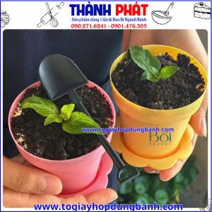 ly đựng bánh sen đá- ly bánh kèm xẻng- ly dessert hình chậu cây- ly tiramisu dễ thương- ly nhựa đựng bánh