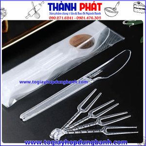 phụ kiện bánh trung thu- dao nhựa cắt bánh- nĩa nhựa ăn bánh- bộ dao nĩa tiệc ngọt