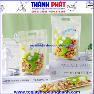 túi zip 15x23- túi đựng bánh kẹo dễ thương- túi zip đựng bắp rang- túi đựng quà cho bé- túi zip pastel