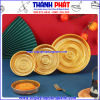 Khay tròn vàng đựng bánh trung thu 300g- Khay vàng bánh trung thu- Túi hàn miệng bánh trung thu- Khay vàng tròn đựng bánh trung thu 300g