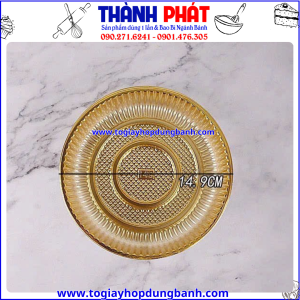 Khay tròn vàng đựng bánh trung thu 300g- khay vàng bánh trung thu- túi hàn miệng bánh trung thu- túi đựng bánh trung thu 300g