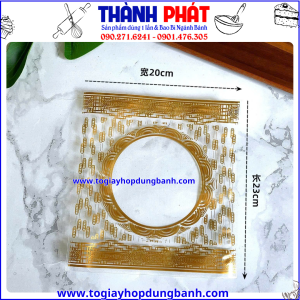Kích thước khay tròn vàng đựng bánh trung thu 300g- Túi hàn miệng bánh trung thu- Khay tròn vàng đựng bánh trung thu 300g