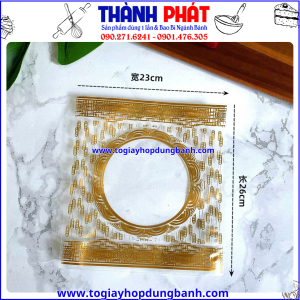 Kích thước khay tròn vàng đựng bánh trung thu 500g-600g -Khay vàng tròn đựng bánh trung thu 500g-600g -Túi Hàn miệng đựng bánh trung thu 500g-600g