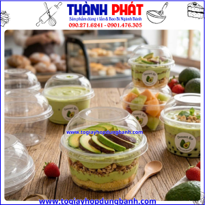 Hộp W117-12 nắp cầu- Hộp nhựa đựng bánh mousse- Hộp đựng dessert trong suốt- Hộp đựng tiramisu- Hộp đựng trái cây cắt sẵn