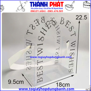 Túi mica đựng quà Best Wisher - Túi đựng quà 20/10 xinh đẹp - Túi đựng hoa quà tặng - Túi mica có quai xách đựng bánh ngọt dễ thương.