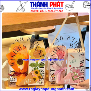 Túi quai xách đựng quà 20/11 - 8/3 - Túi mica đựng quà tặng bạn - Túi đựng quà sinh nhật có chữ Best Wisher - Túi đựng mỹ phẩm sang trọng - Túi đựng hoa quà tặng - Túi mica có quai xách đựng bánh ngọt dễ thương.