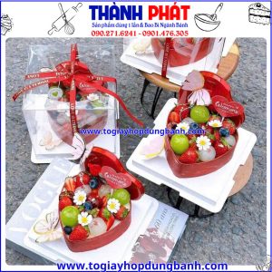 Hộp bánh kem mica 15x15x15cm - Hộp bánh sinh Nhật mica trong suốt - Hộp mica đựng hộp thiếc tim - Hộp mica trong suốt đựng set bánh mix vị - Hộp đựng bánh kem tặng 20/10, 20/11