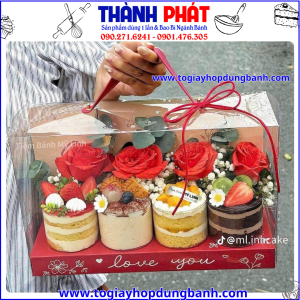 Hộp mica Happy Day đựng yến chưng - Hộp mica đựng quà trái cây - Hộp mica đựng set bánh mousse - Hộp mica Happy Day đựng quà Noel - Hộp đựng set bánh lạnh làm quà sinh nhật