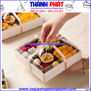 Hộp HS1818 đựng bánh ngọt làm quà sang trọng - Hộp 4 ngăn đựng mousse tặng bạn gái - Hộp đựng bánh quà tặng 20/10. 2-/11 - Hộp 4 ngăn HS1818 đựng socola quà Valentine.