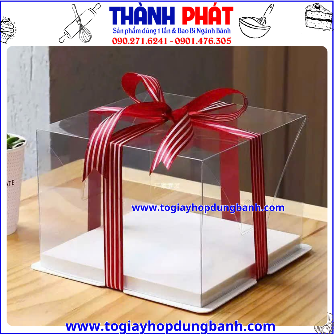 Hộp vuông 2 chi tiết 1 tầng 21.5cm x 21.5cm x 18cm - Hộp đựng bánh kem sinh nhật - Hộp vuông 2 chi tiết 1 tầng đựng set bánh mix vị quà tặng - Hộp vuông trong suốt đựng gấu và hoa quà tặng Hộp vuông 2 chi tiết 1 tầng 21.5cm x 21.5cm x 18cm - Hộp đựng bánh kem sinh nhật - Hộp vuông 2 chi tiết 1 tầng đựng set bánh mix vị quà tặng - Hộp vuông trong suốt đựng gấu và hoa quà tặng