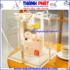 Hộp vuông 2 chi tiết 3 tầng 21.5cm x 21.5cm x 31cm - Hộp vuông trong suốt đựng bánh kem sinh nhật - Hộp vuông 2 chi tiết 3 tầng đựng set trái cây- Hộp vuông trong suốt đựng set quà Tết, các dịp lễ.